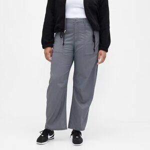 Gap High Rise Barrel Khakis New Shadow Gray 14